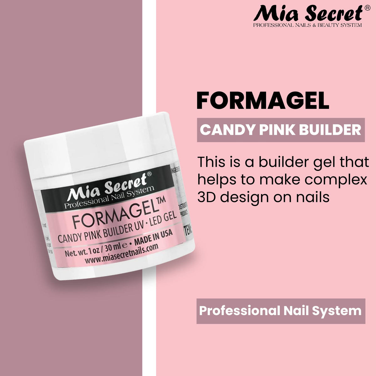 mia secret Candy Pink gel texture brush stroke highlighting smooth application