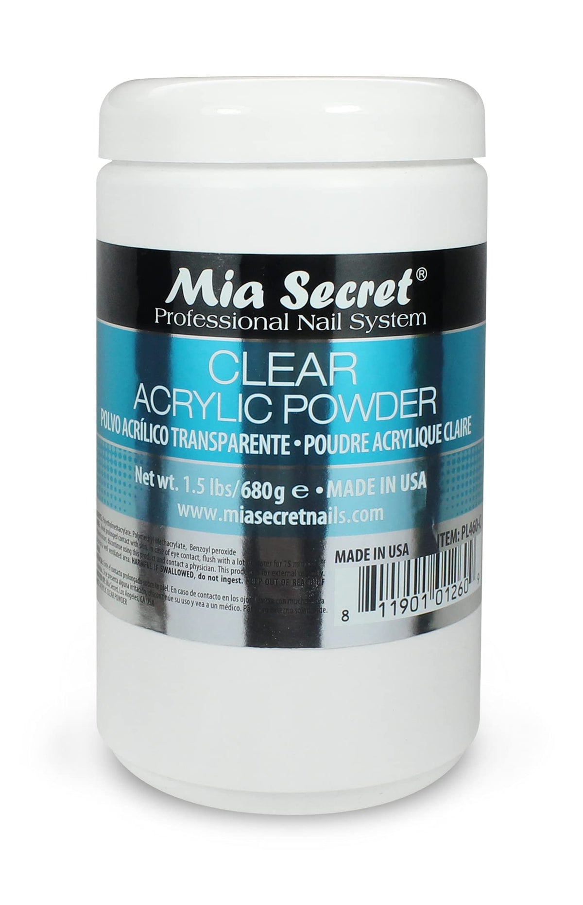 Mia Secret jar front view showing brand and 24oz size benefit of value