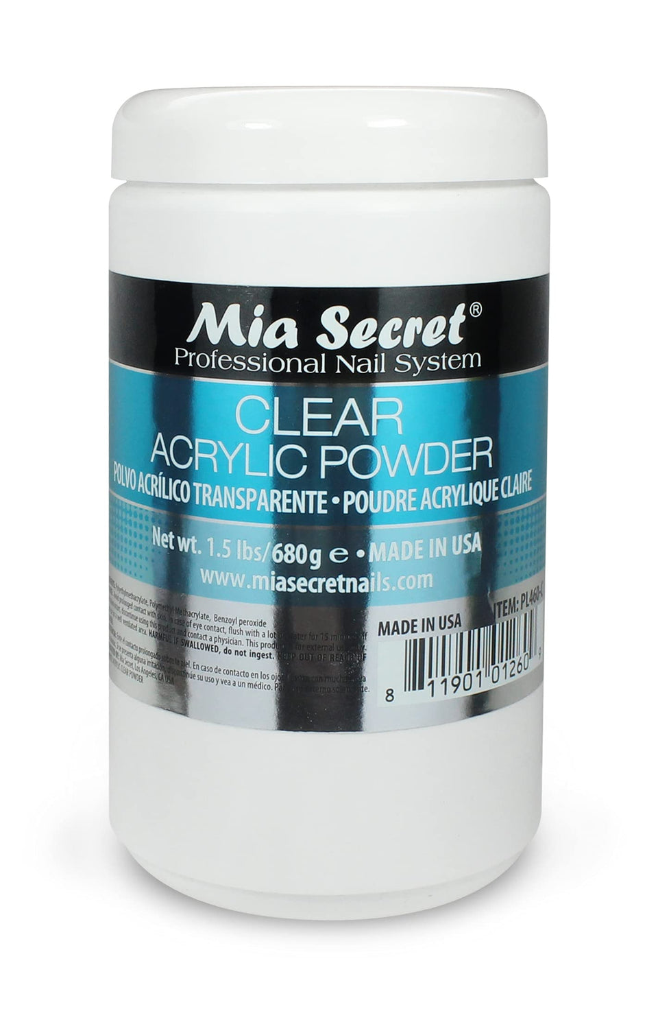Mia Secret jar front view showing brand and 24oz size benefit of value