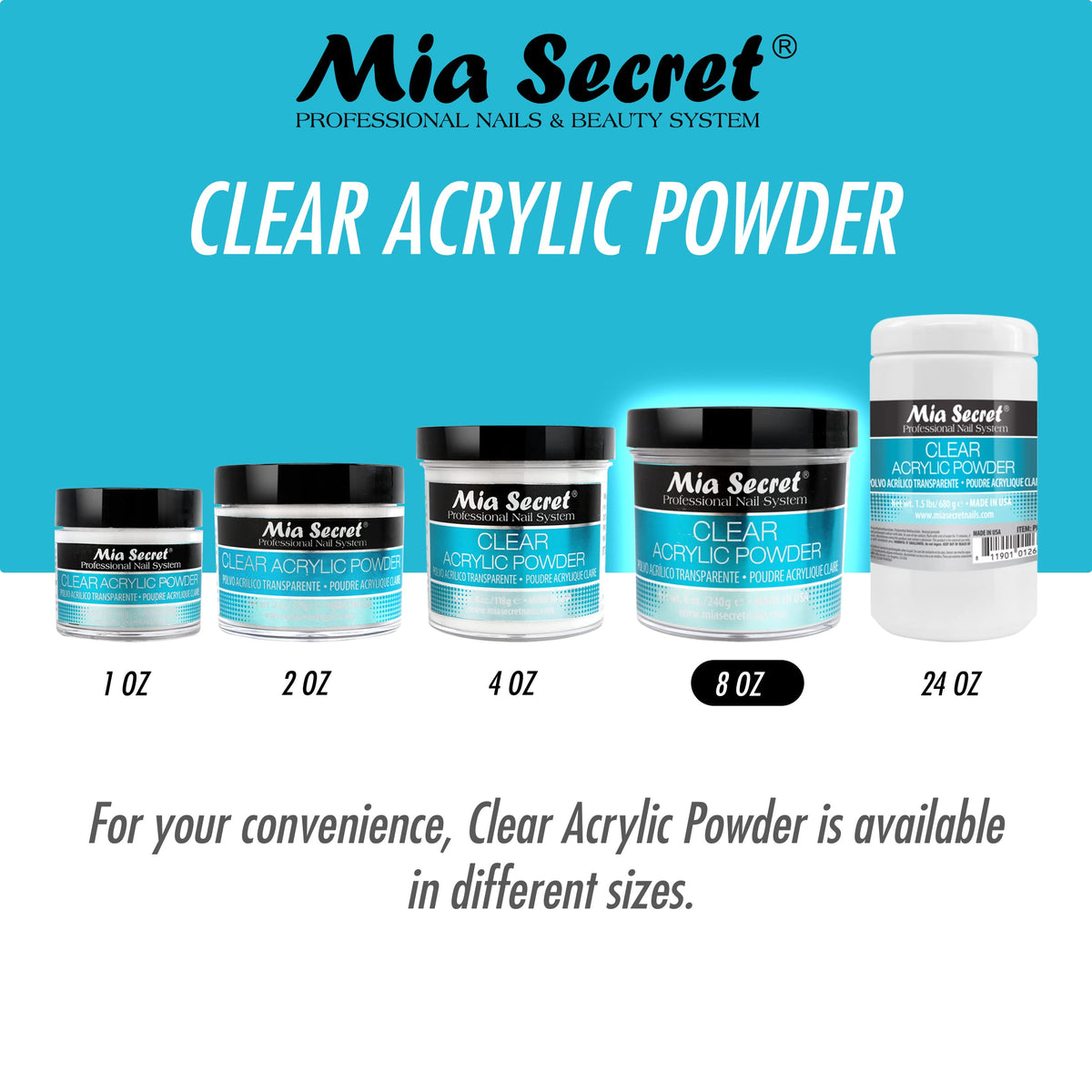 Mia Secret label close-up highlighting US-made quality and ingredient clarity