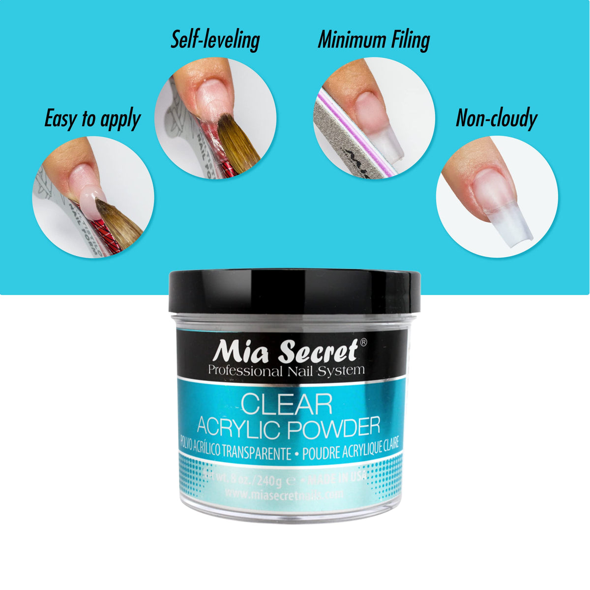 Mia Secret in-salon application with technician using product for reliable results