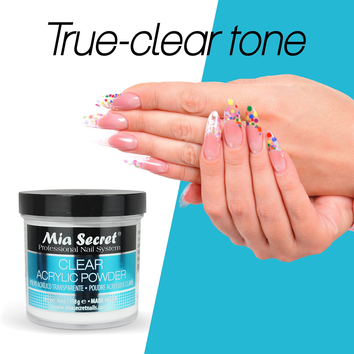 Mia Secret jar on salon workstation illustrating professional-ready performance