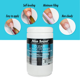 24oz Mia Secret container next to hand for scale showing large supply benefit