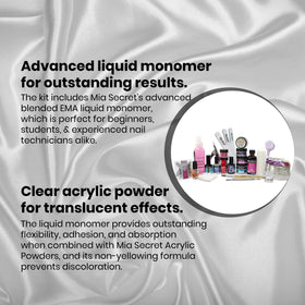 Mia Secret clear acrylic powder jar demonstrating translucency benefits