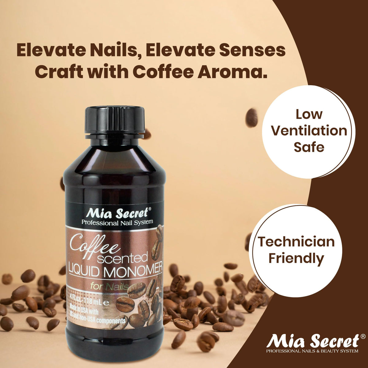 Mia Secret label close-up highlighting product name and quality assurance benefit