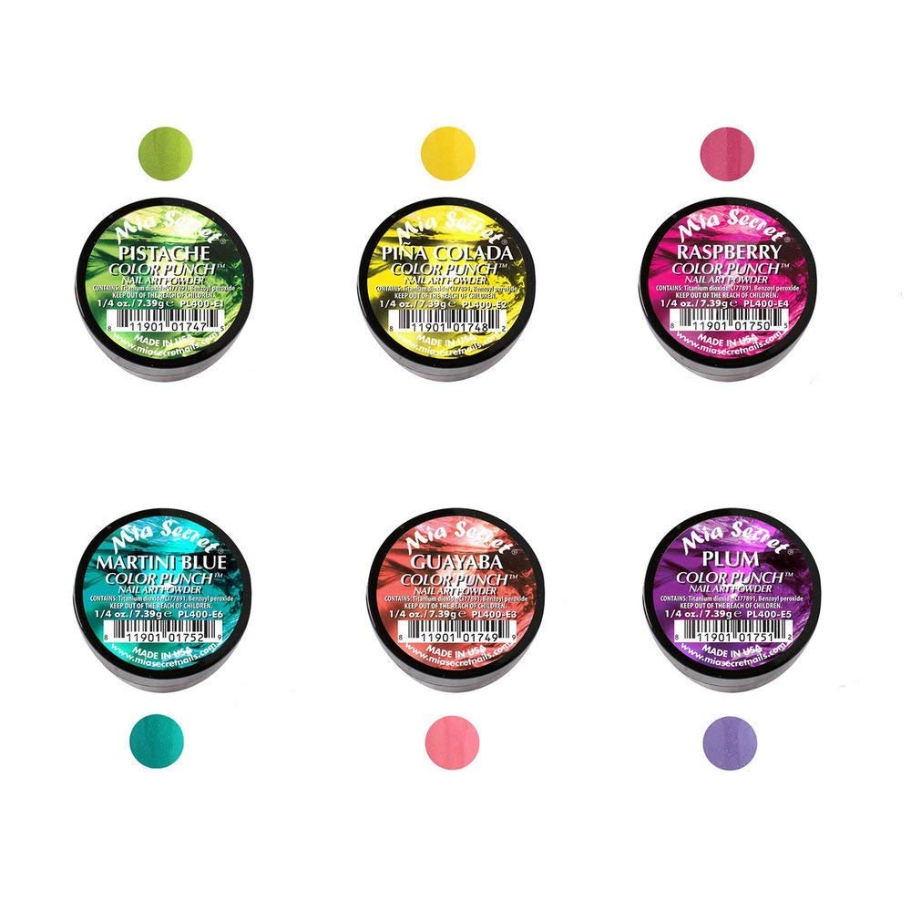 Mia Secret finished nails in lifestyle shot demonstrating long-lasting colorful acrylic results