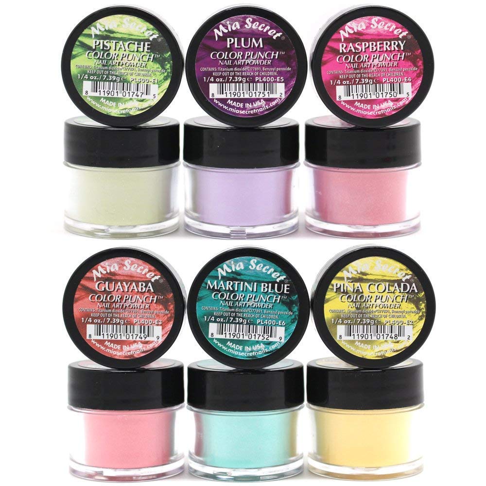 Mia Secret color swatches close-up displaying pistache to martini blue for color planning