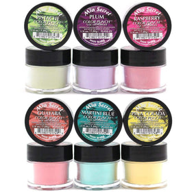 Mia Secret color swatches close-up displaying pistache to martini blue for color planning