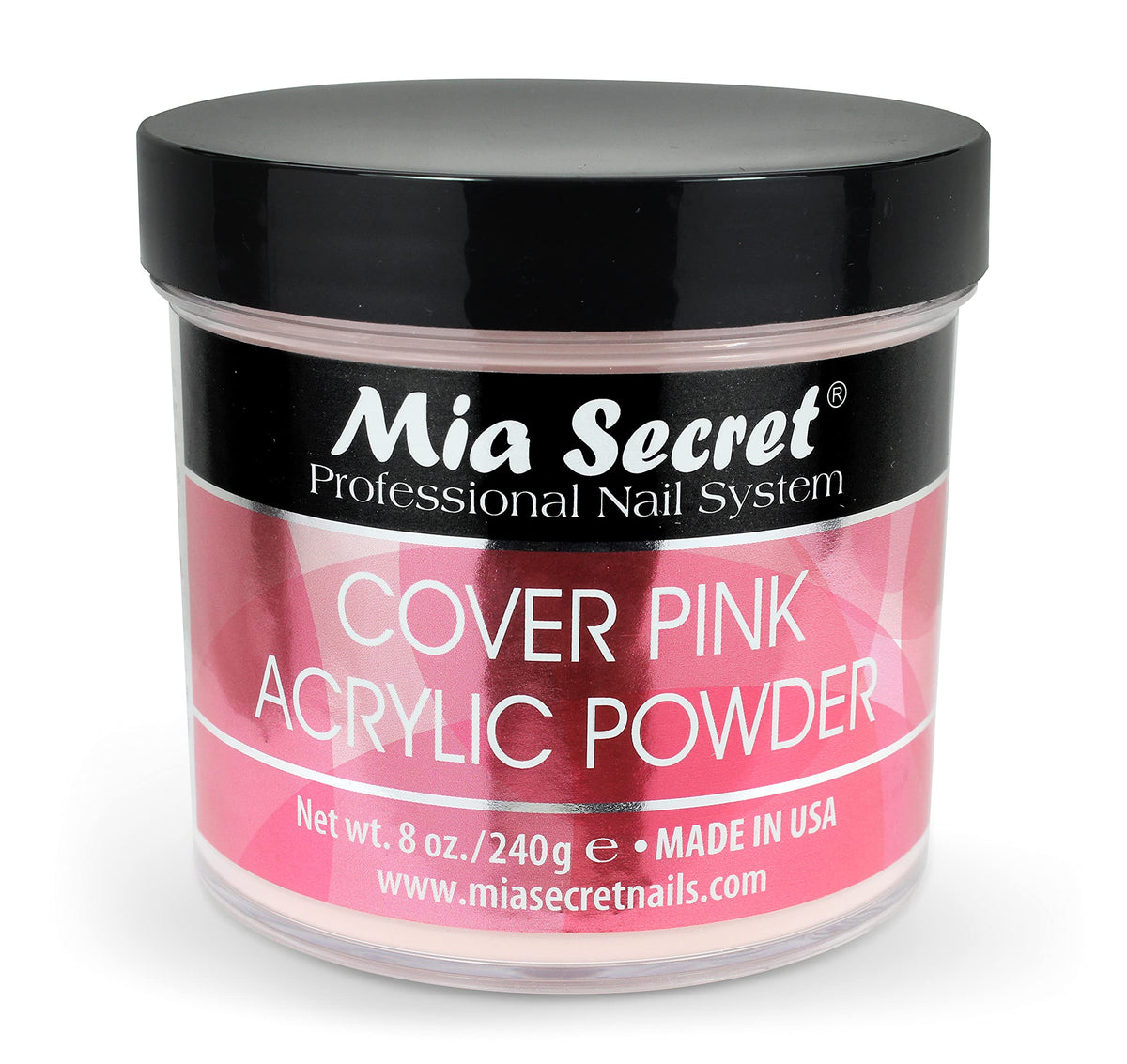 Mia Secret jar front view showing product label and size benefit