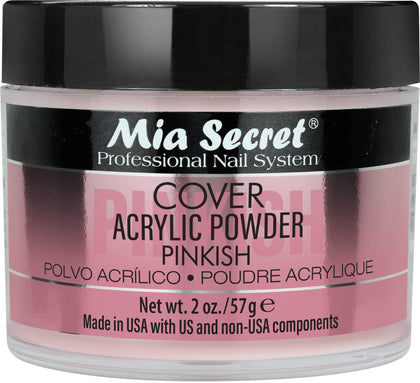 Mia Secret front jar showing powder and brand for professional shelf appeal