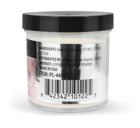 Open jar with visible fine rose powder texture showcasing smooth handling benefit