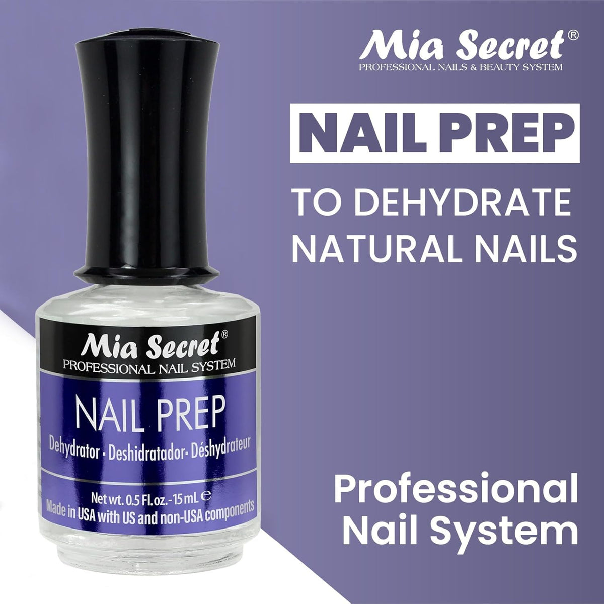 Mia Secret dehydrator close-up applicator showing liquid texture for fast oil removal and clean base