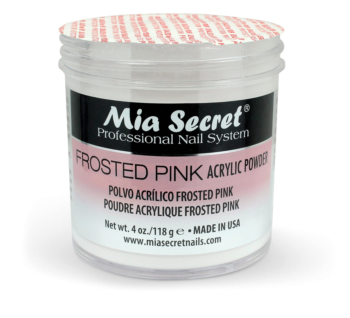 Mia Secret jar next to a ruler showing 4 ounce scale for quantity clarity