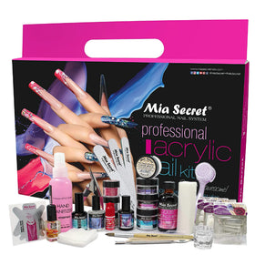 Mia Secret kit front packaging showing full acrylic set and convenience
