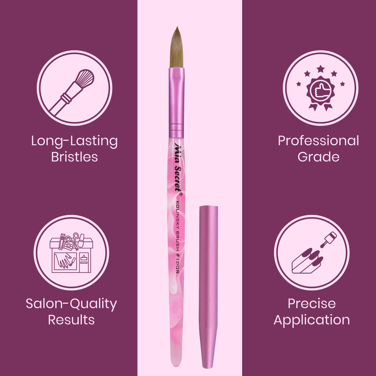 Mia Secret brush applying acrylic bead for precise sculpting benefit