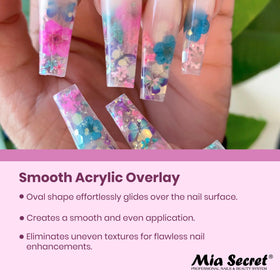 Mia Secret brush held in hand showing size and ergonomic benefit