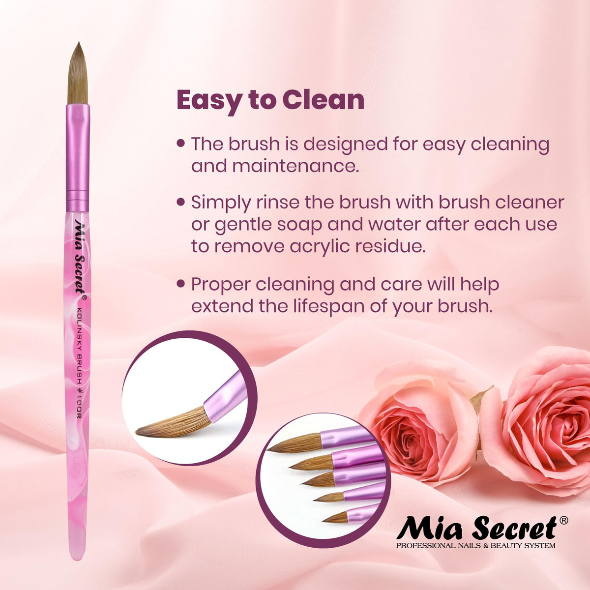 Mia Secret brush tip detail blending acrylic for flawless overlays benefit
