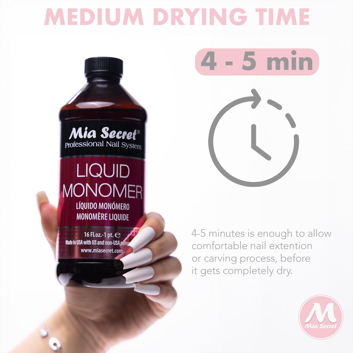Mia Secret bead forming on brush illustrating controlled workability and shaping benefit