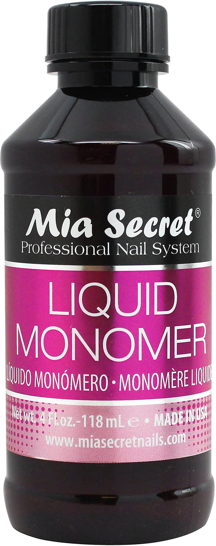 Mia Secret front bottle view showing label and compact size benefit