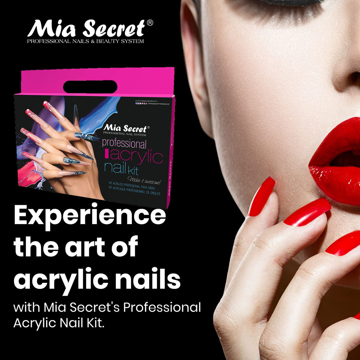 Mia Secret EMA liquid monomer bottle highlighting consistent activation