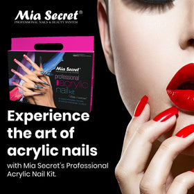 Mia Secret EMA liquid monomer bottle highlighting consistent activation