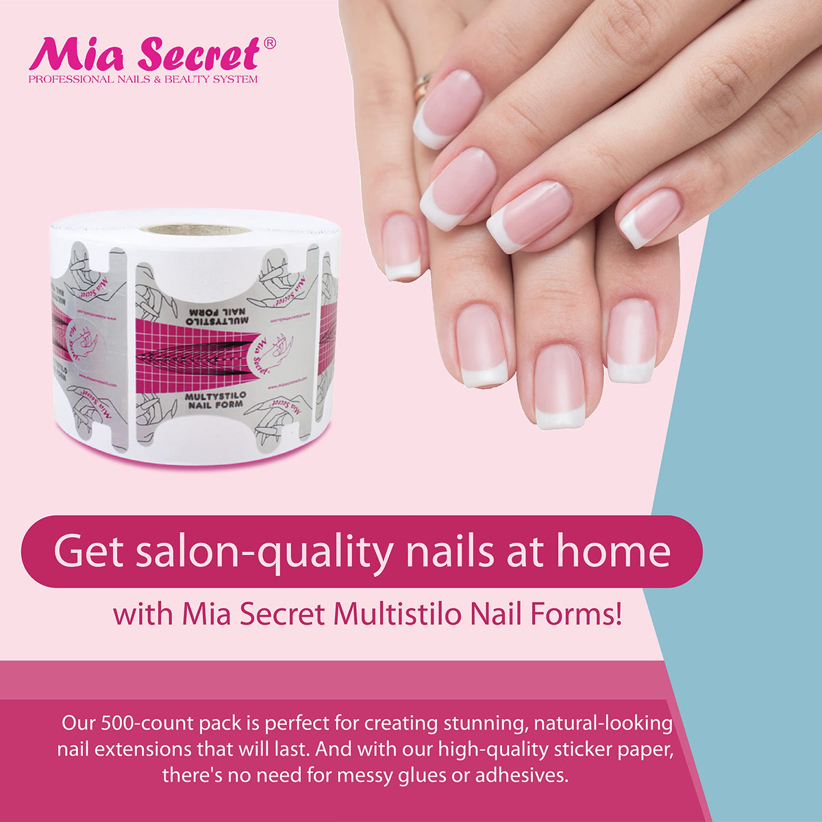 Mia Secret close-up of adhesive tab demonstrating secure placement benefit