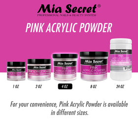 Mia Secret pink acrylic powder texture close-up highlighting smooth consistency for predictable beads