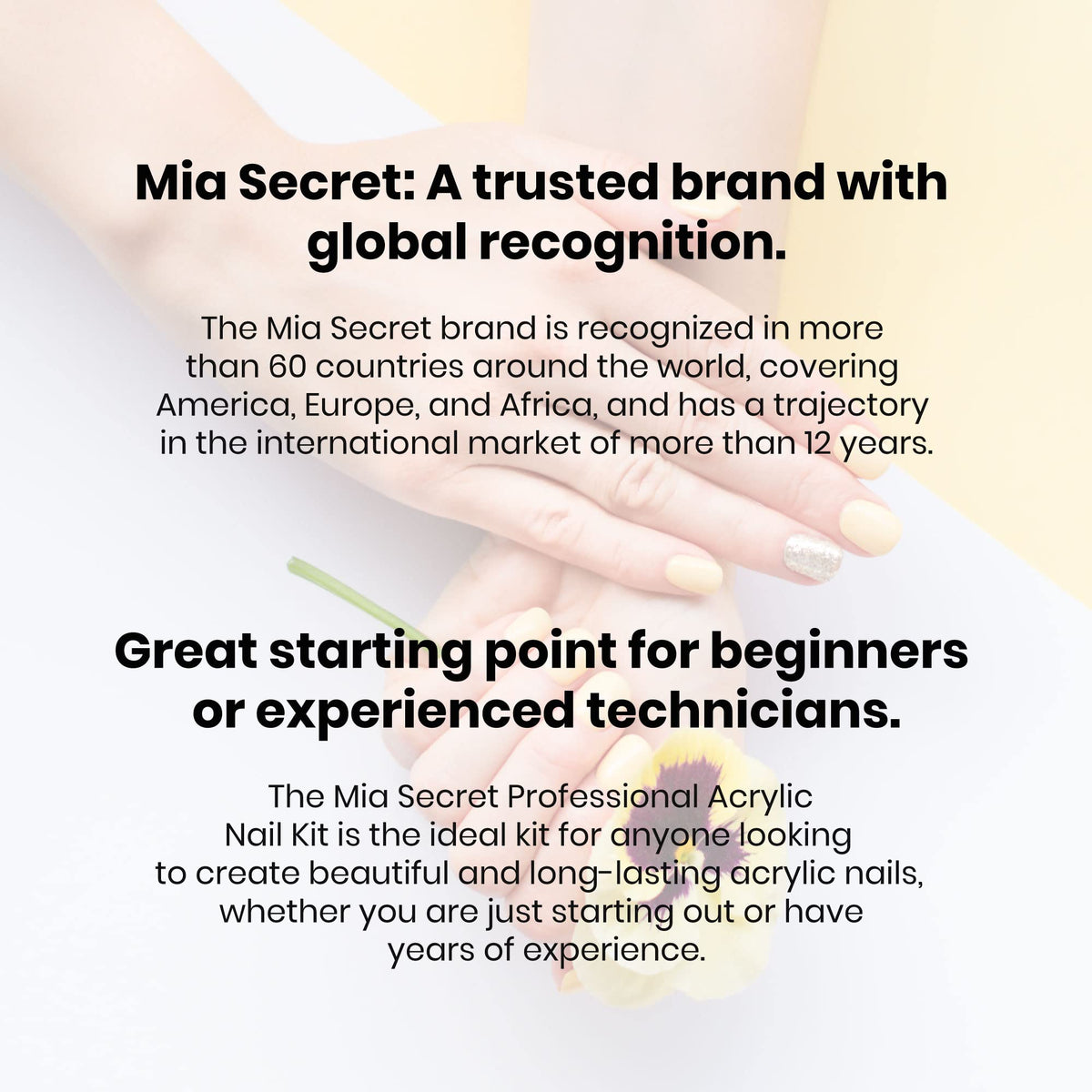 Mia Secret kit next to ruler for size comparison and travel-friendly benefit