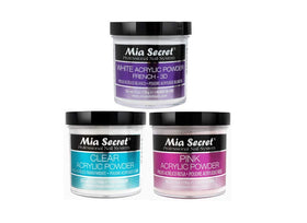 Mia Secret front packaging showing three 4 oz jars and product benefits