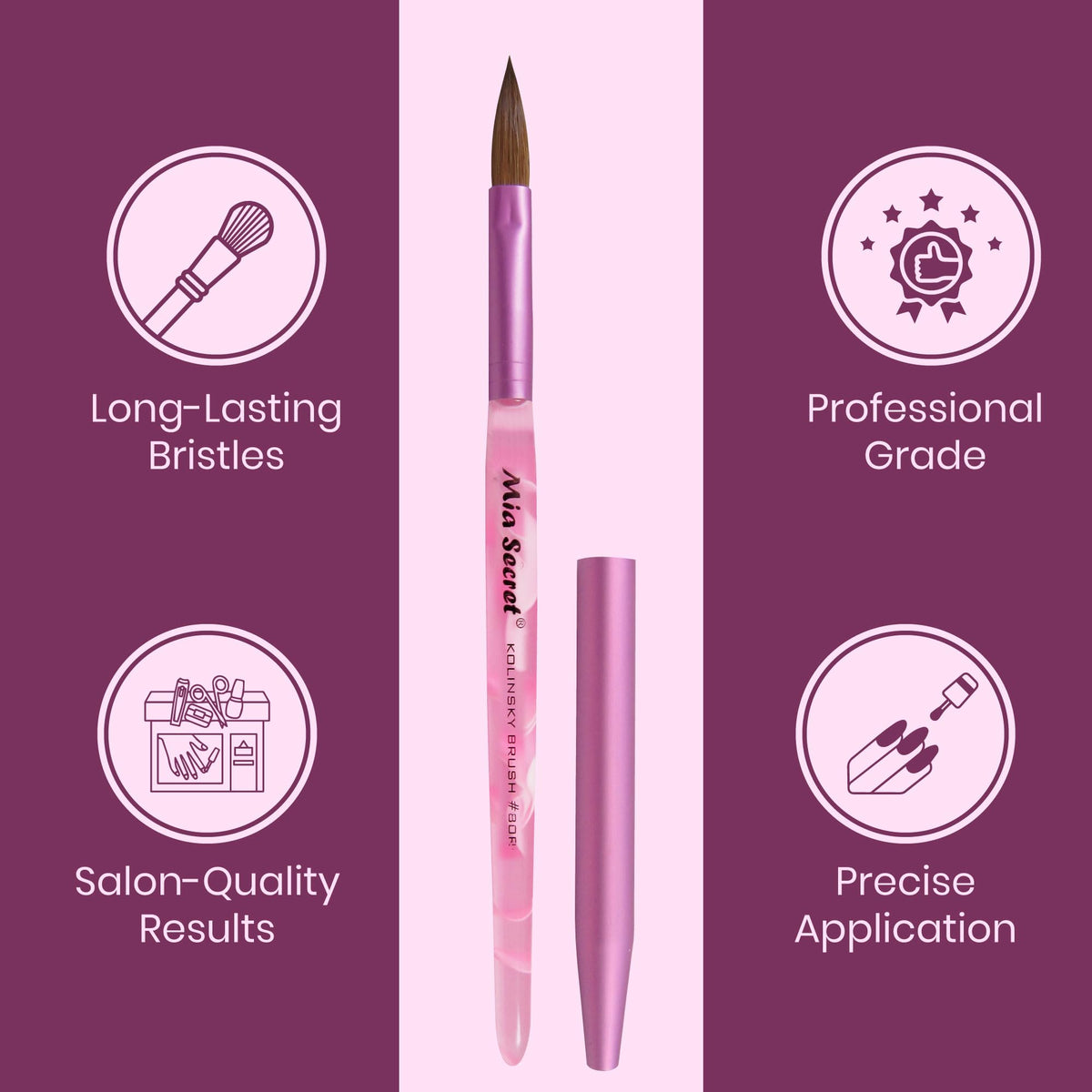 Mia Secret brush next to ruler for scale and accurate size reference