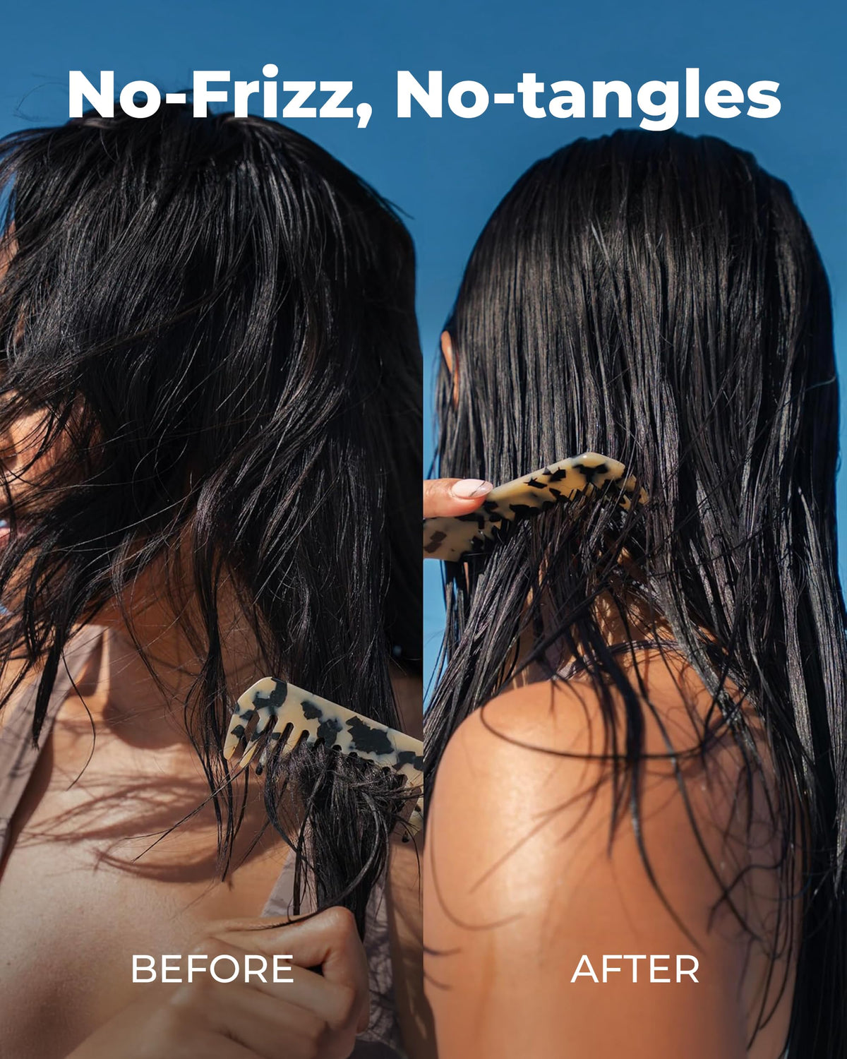 Miami Beach Bum applied to hair demonstrating detangling benefit
