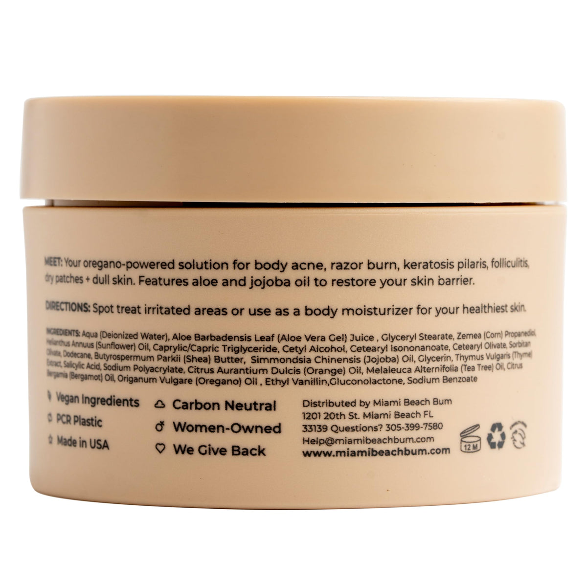 Miami Beach Bum open jar showing creamy texture and lightweight spread