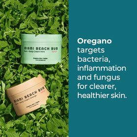 Miami Beach Bum cream being dispensed on hand for easy application benefit