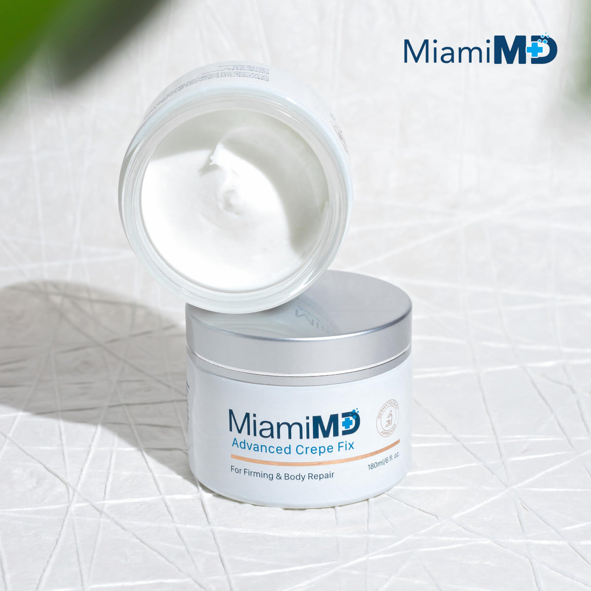 MiamiMD jar on bathroom counter staged for daily skincare routine