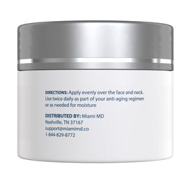 MiamiMD cream texture close-up highlighting lightweight absorption benefit