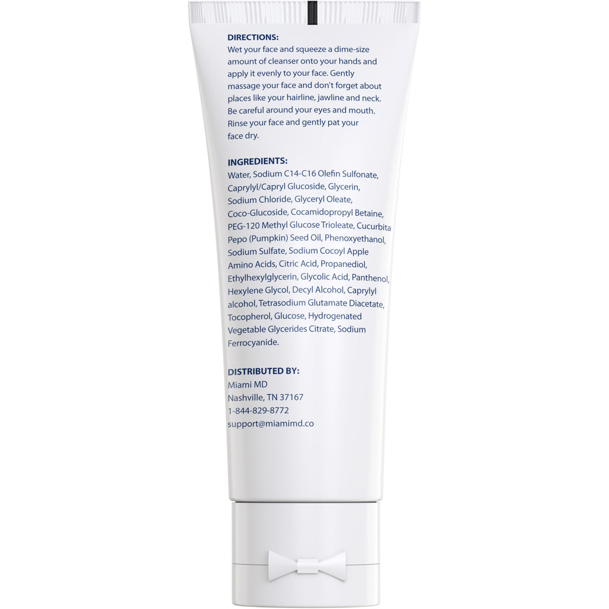 MiamiMD bottle dispensing foam onto hand showing easy application benefit