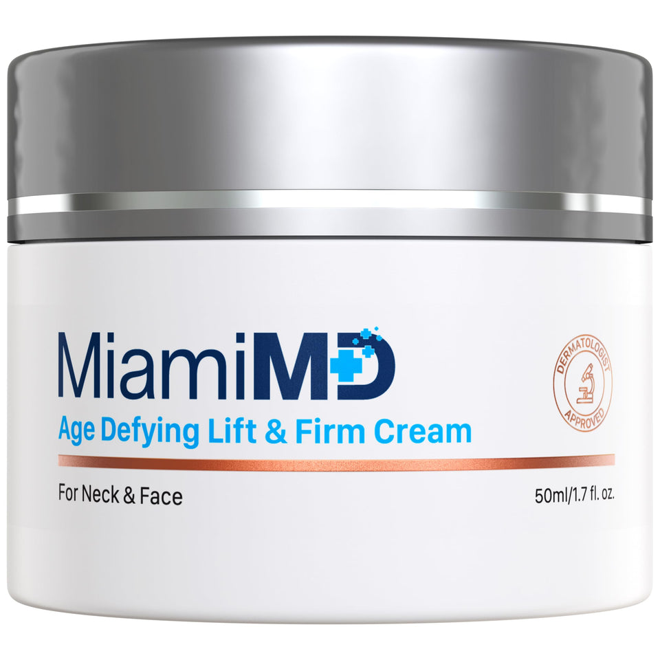 MiamiMD jar front view showing product branding and compact size benefit