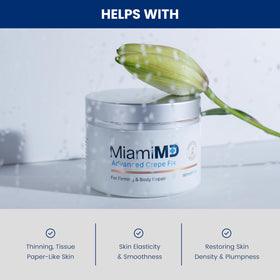 MiamiMD size and scale next to hands showing portable 6 fl oz jar for routines