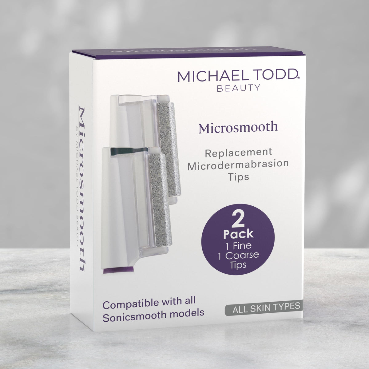 MICHAEL TODD replacement tip attached to Sonicsmooth device demonstrating ready-to-use convenience