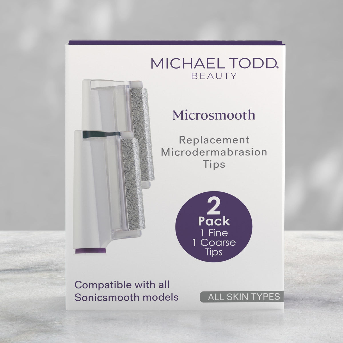 MICHAEL TODD tip beside ruler for scale to show compact size and travel-friendly design