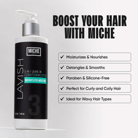 Miche Beauty bottle cap and label detail highlighting silicone-free formulation
