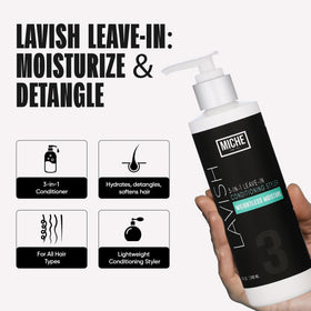 Miche Beauty bottle on bathroom shelf showing everyday styling convenience