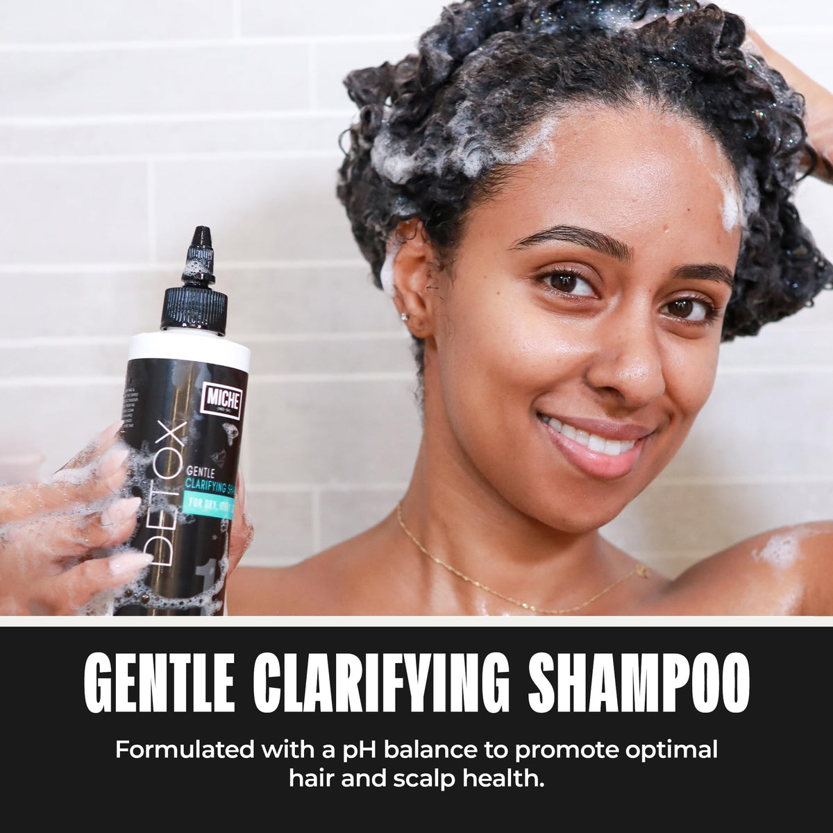 Miche Beauty styling result on fine hair, visible lift and volume benefit