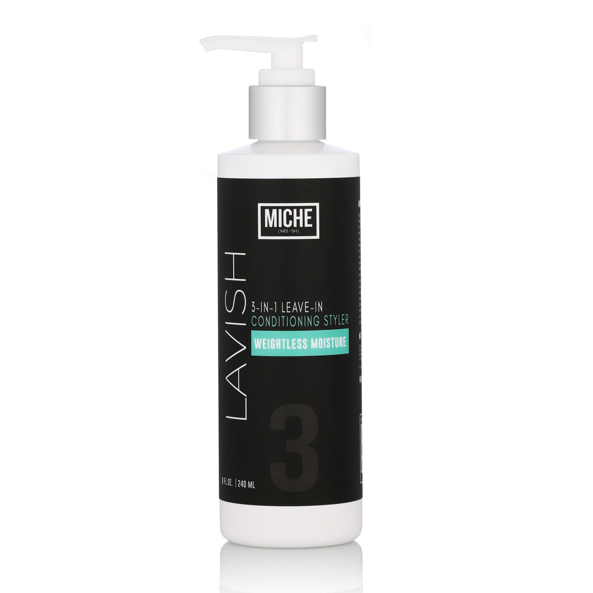 Miche Beauty front packaging of Lavish Leave-In 8oz showing product benefit