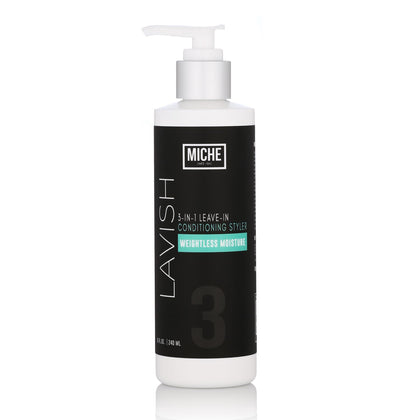 Miche Beauty front packaging of Lavish Leave-In 8oz showing product benefit