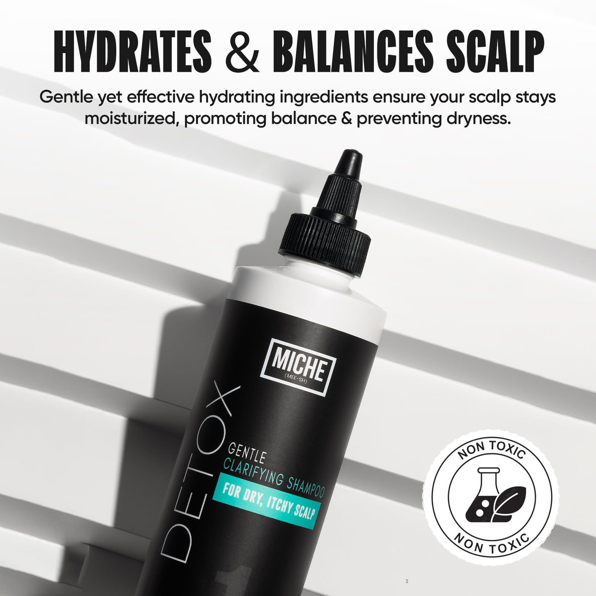 Miche Beauty rich lather on hair, demonstrates effective residue removal benefit