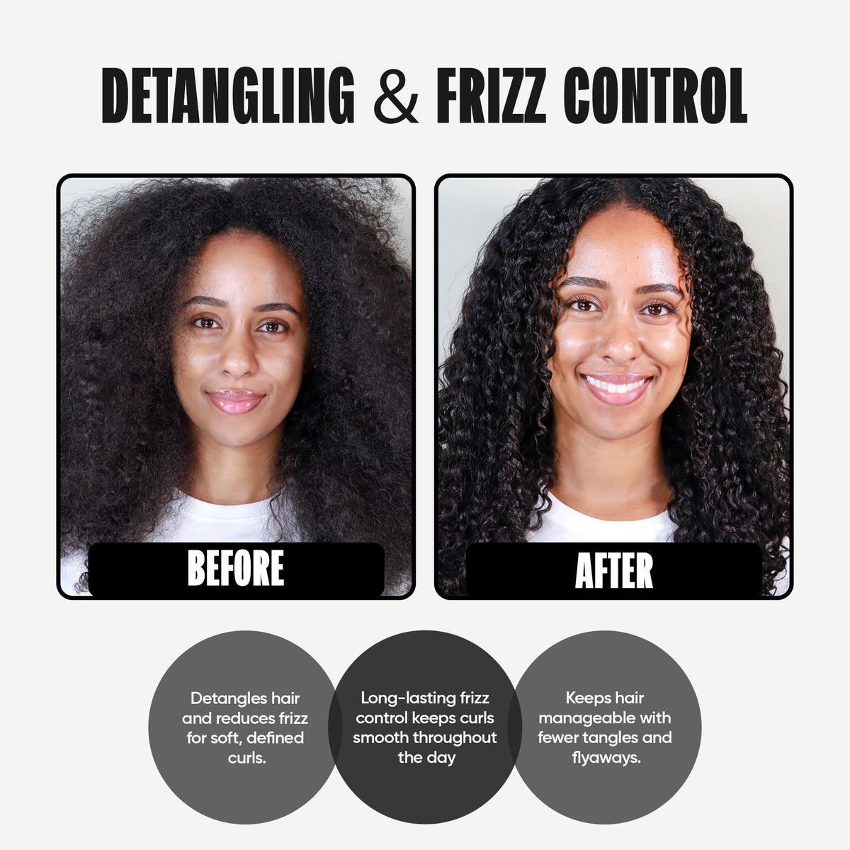 Miche Beauty being applied to curly hair to hydrate and detangle