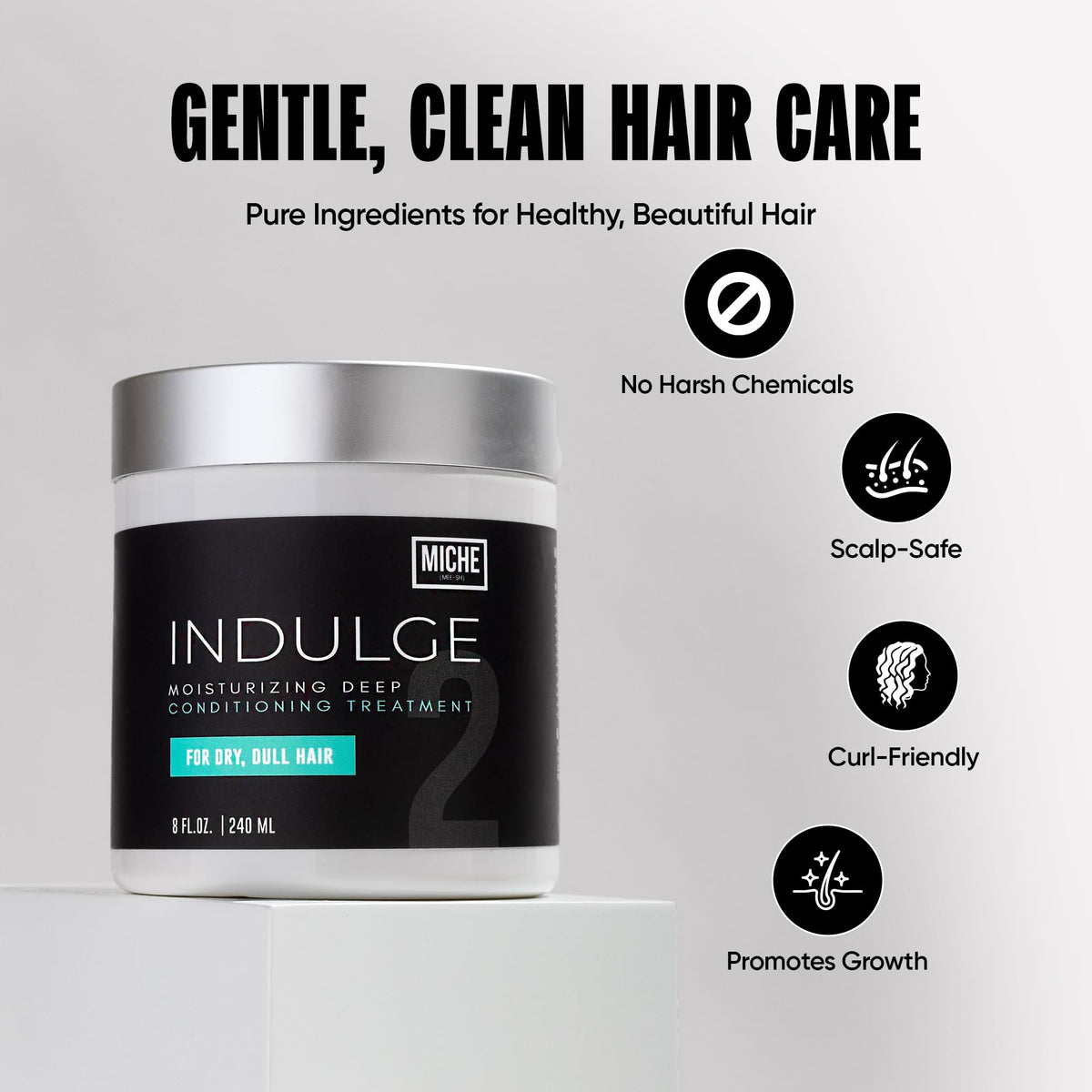 Miche Beauty label close-up showing key ingredients and clean formulation