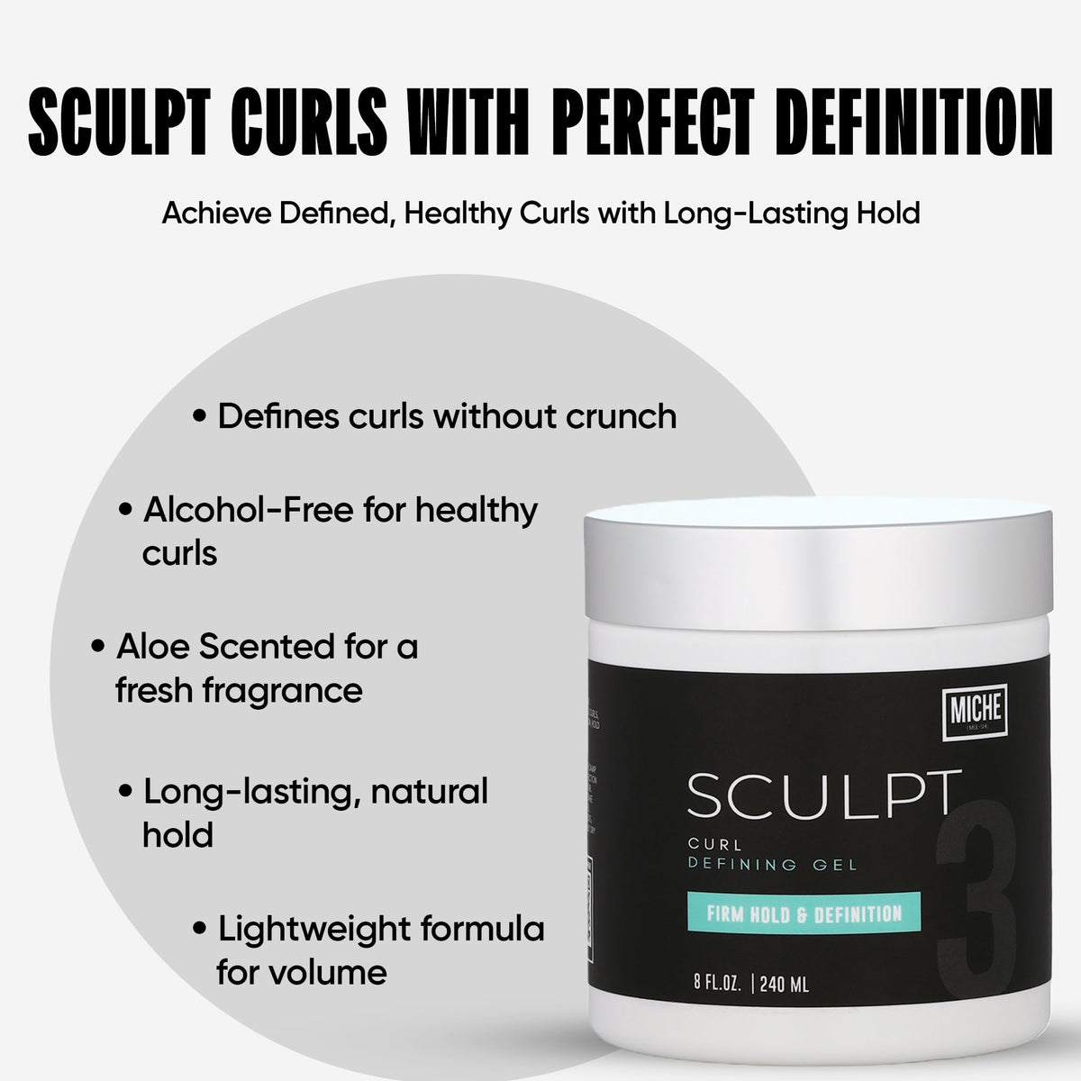 Miche Beauty being applied to damp hair demonstrating even distribution and definition