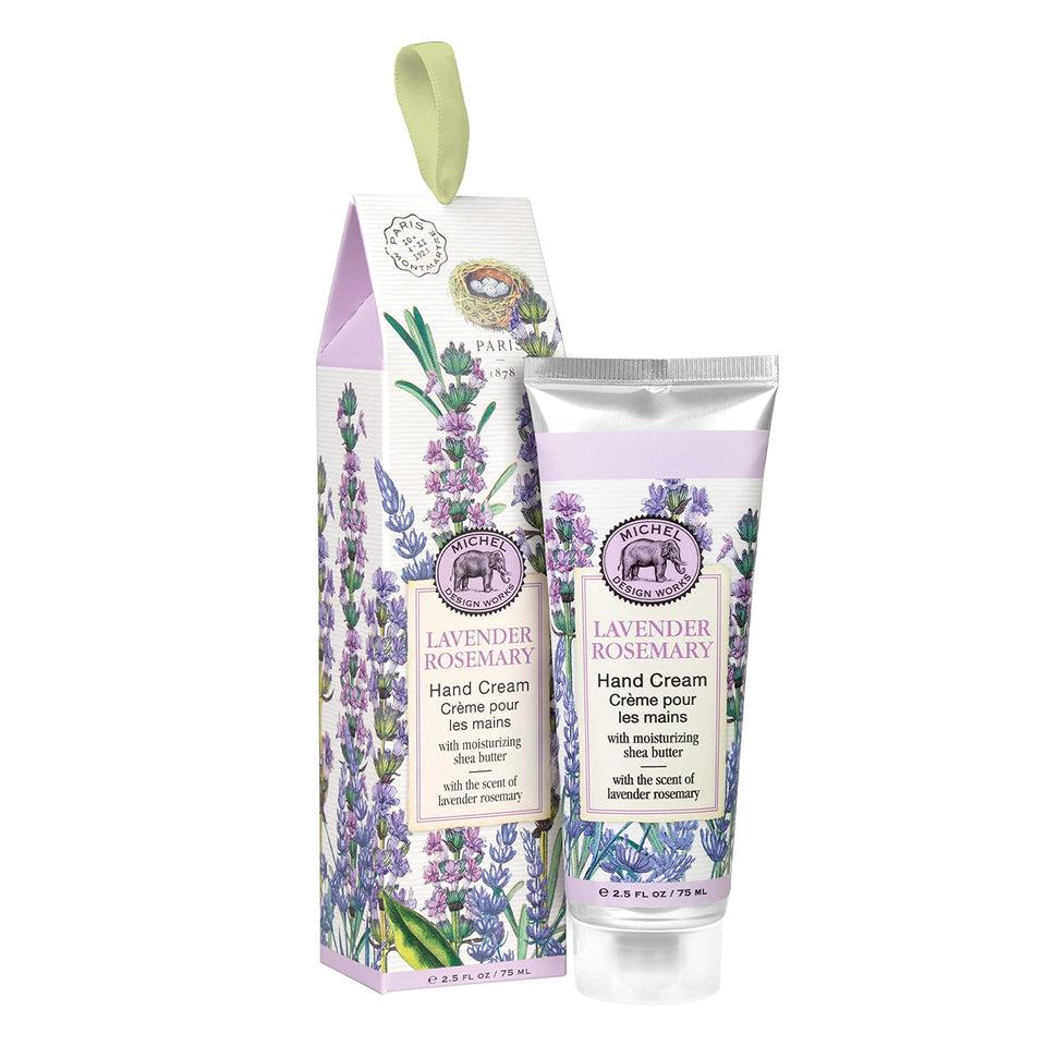Michel Design Works front packaging showing tube and lavender illustration for gift appeal